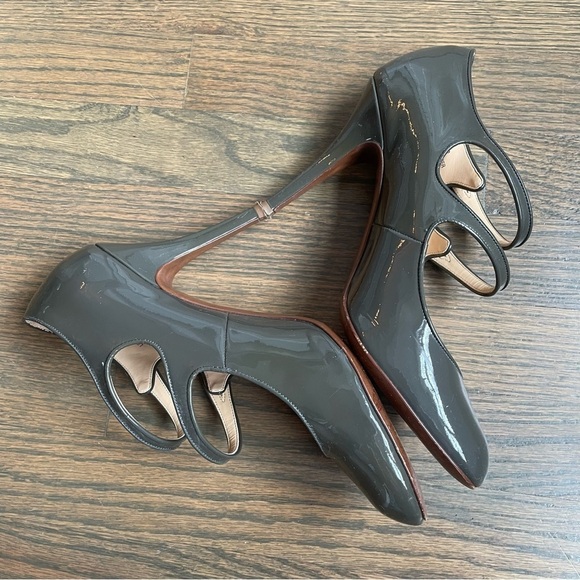 J. Crew Mona Mary Jane Pumps Heel Dark Gray Size 10 - Picture 5 of 13